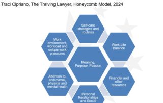 Book review: The Thriving Lawyer by Traci Cipriano (resilience) Honeycomb model of well-being