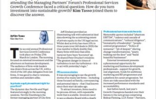 Growth perspectives: Private equity and business development Managing Partners Forum PM Magazine May 2026 Growth Conference