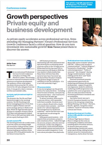 Growth perspectives: Private equity and business development Managing Partners Forum PM Magazine May 2026 Growth Conference